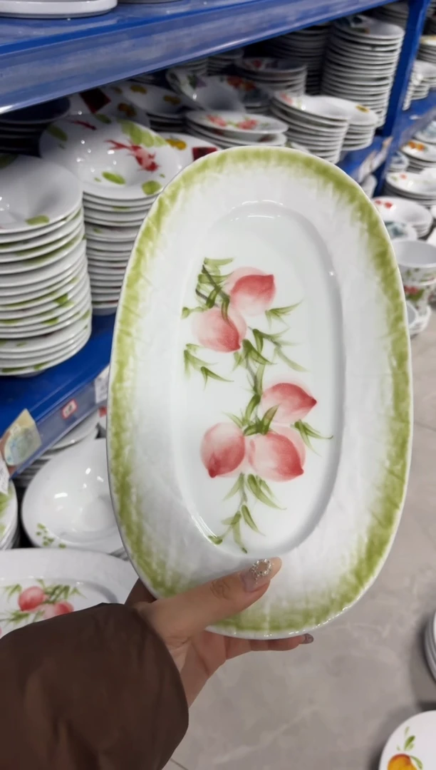 瓷片景德镇高温陶瓷食品级手绘釉中彩-手捏鱼盘