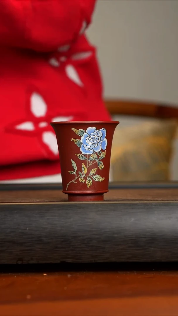 【闪购商品】紫砂茶壶大红袍蓝色妖姬杯