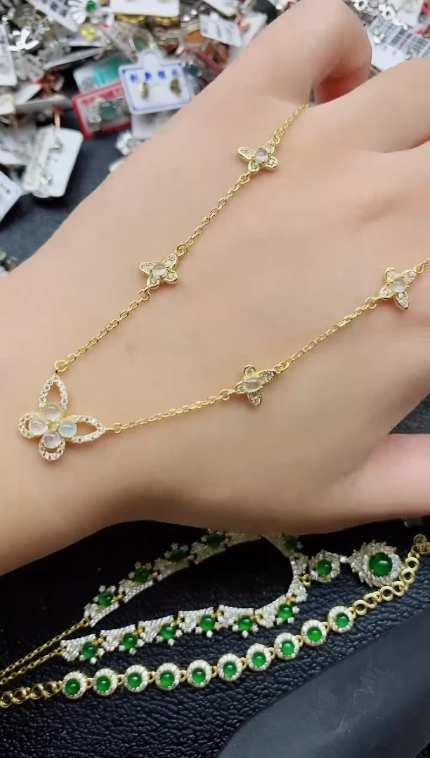 银S925镶嵌戒指翡翠1