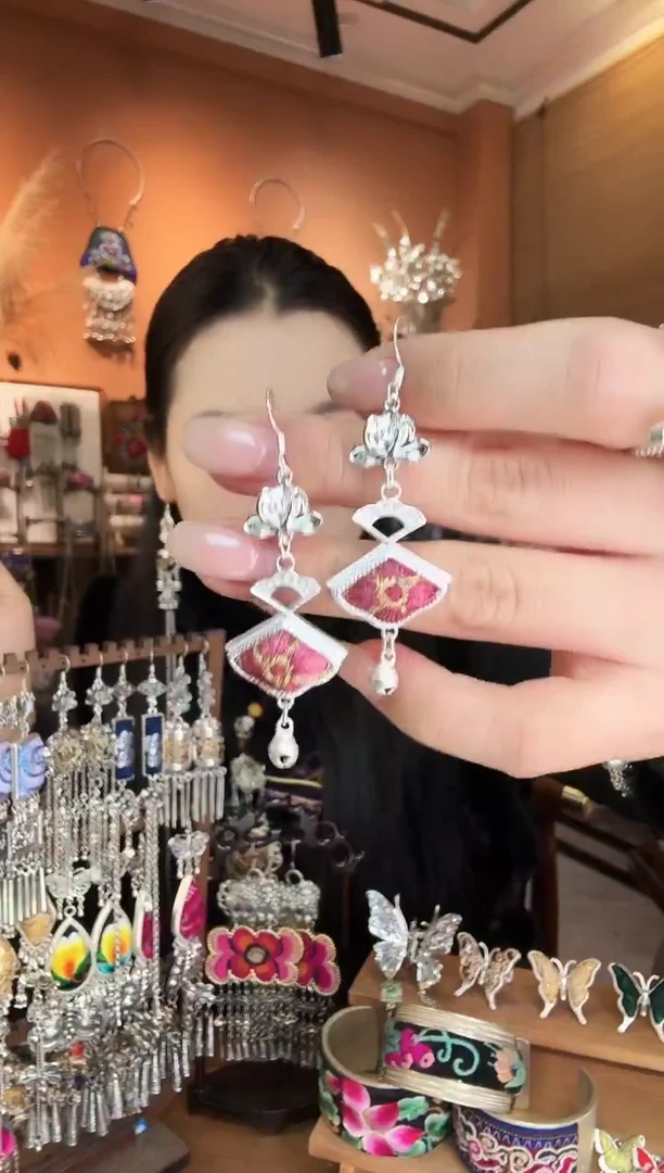 刺绣纯手工民族风耳环