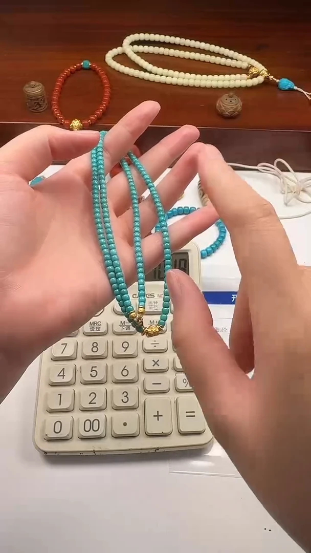 18K金镶嵌绿松石手串手串快***~手串手串