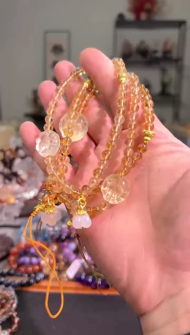 【闪购商品】黄晶手串未镶嵌黄水晶手机链（多样性发其一）