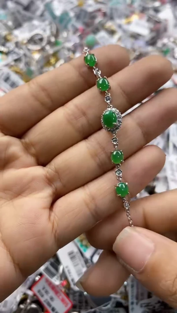 银S925镶嵌戒指翡翠101010----6