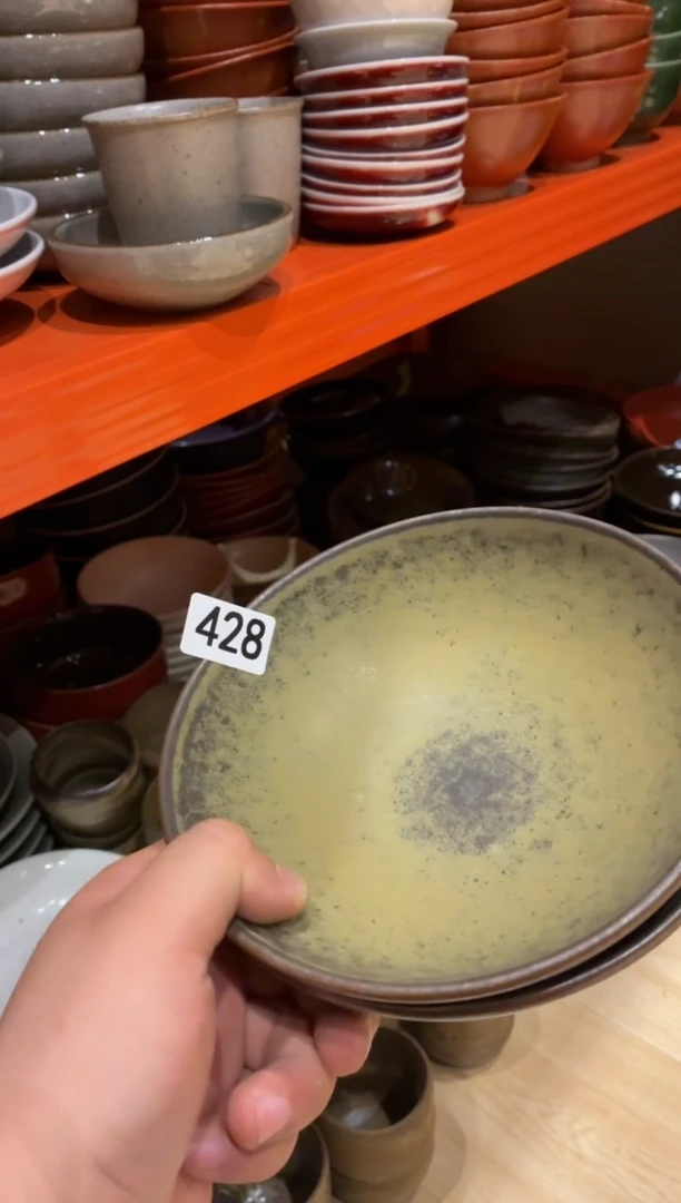 瓷片R****-428清灰手作圆口碗2个