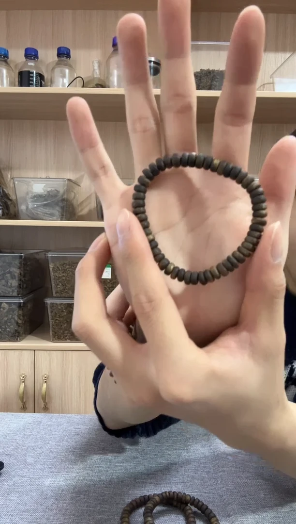 【闪购商品】沉香手串07沉水苹果珠单圈7克+ 多样性发其一