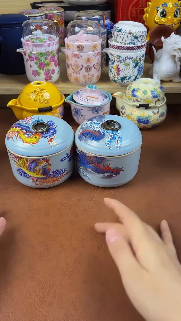 陶瓷茶具摆件旅行套组