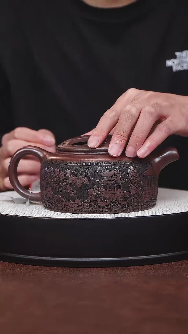 茶杯紫砂宜兴紫砂 石红牛盖莲子 高艳