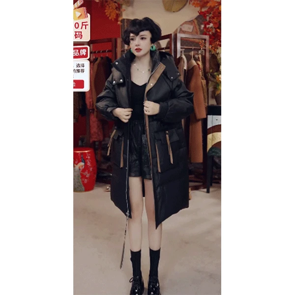 YUFEI/禹菲 FJ  7910  菲姐女士时尚中长款羽绒外套