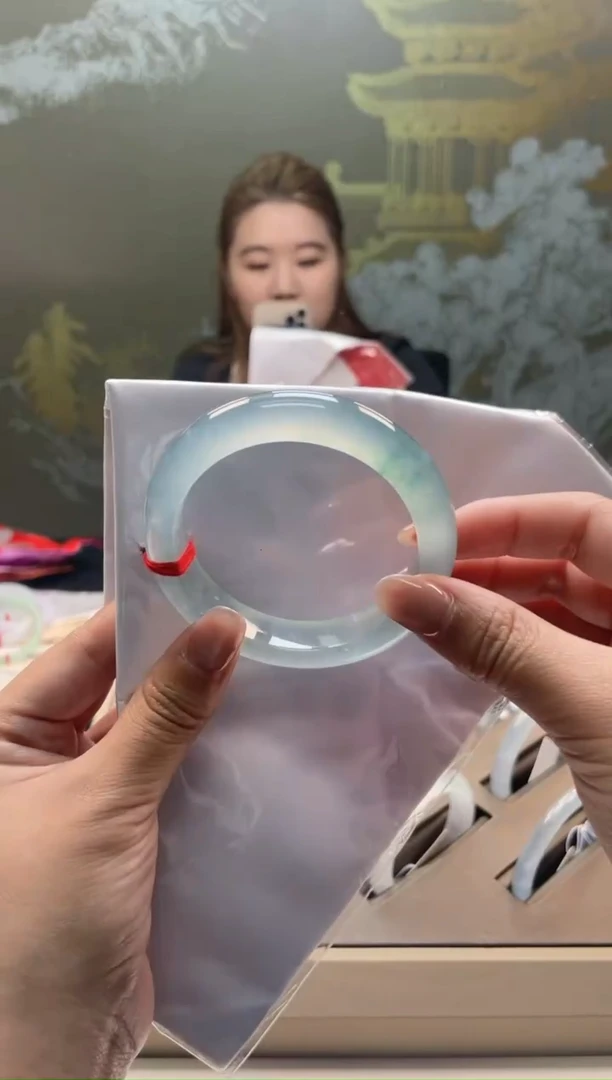 未镶嵌手镯翡翠【顶呱呱珠宝】天然缅甸A货翡翠手镯54.5正圈