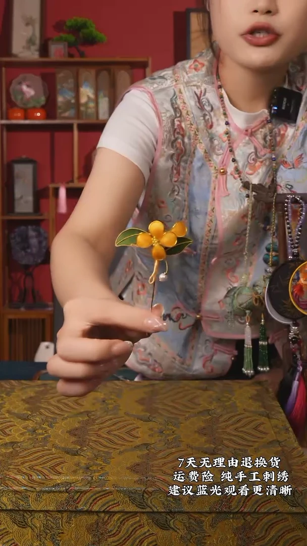 织绣149非遗缠花纯手工胸针