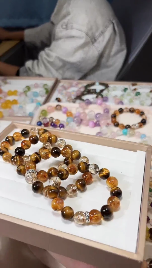 未镶嵌手串水晶黄塔晶黄虎DIY