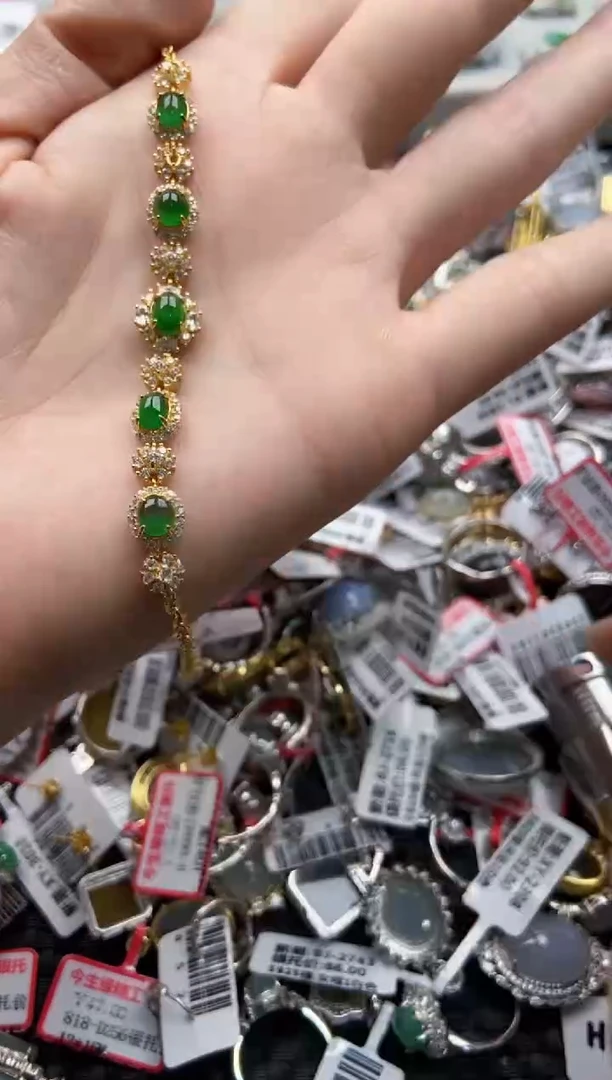 翡翠戒指银S925镶嵌5555--4