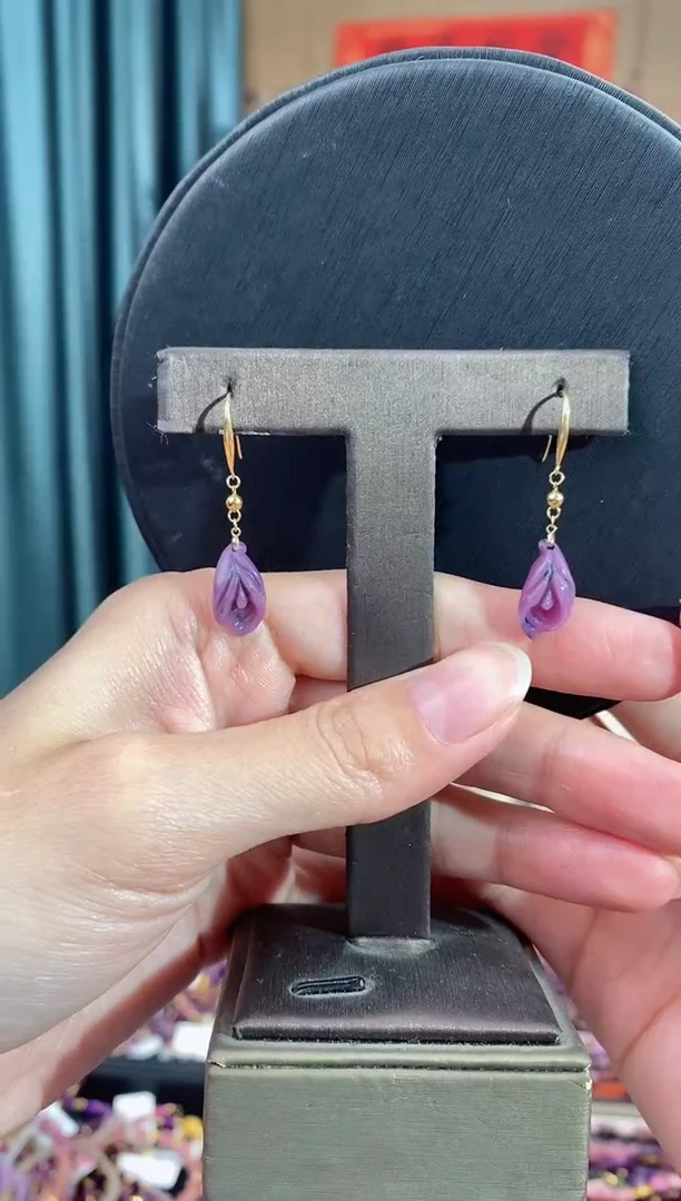 【闪购商品】苏纪石（舒俱来）耳坠18K金镶嵌662