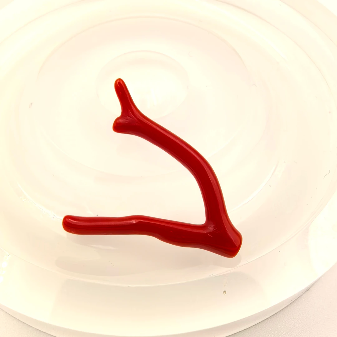 【中展红珊瑚】意大利沙丁牛血红珊瑚枝丫吊坠  多样性发一