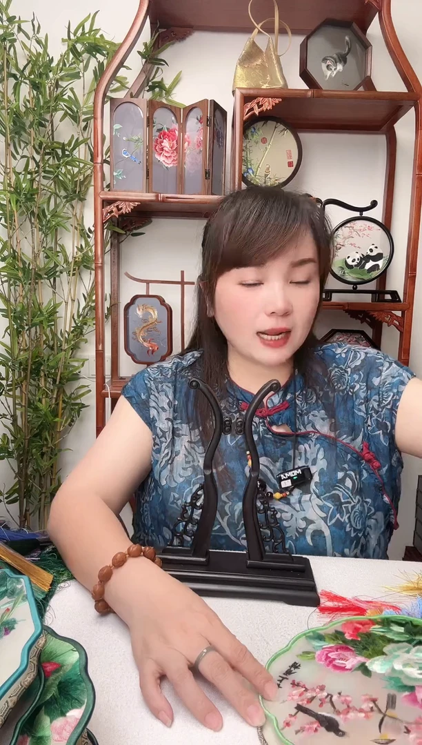 刺绣团扇-双面绣花