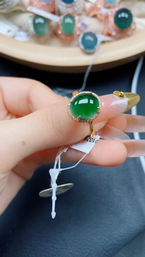 【闪购商品】翡翠戒指银S925镶嵌翡翠
