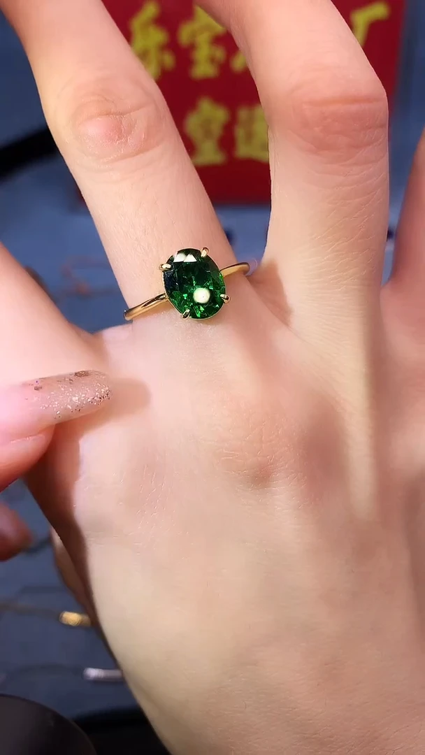 【闪购商品】透辉石戒指银S925镶嵌111111