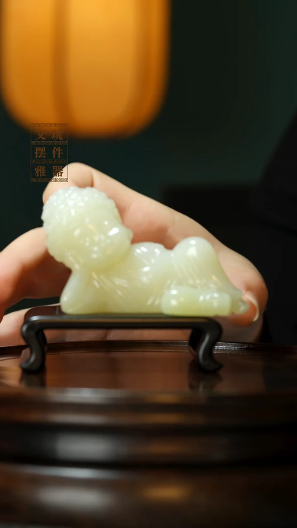 玉《悠然自得躺佛》手把件摆件