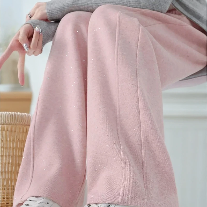 【芳芳惊喜】亮片闪闪运动休闲裤女2025春季香蕉裤新款阔腿裤弯刀裤