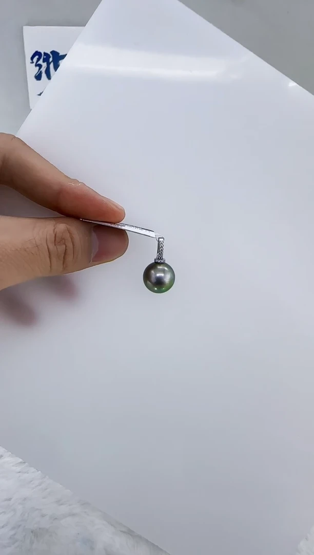 银S925镶嵌海水珍珠DA大溪地吊坠13-14 y522