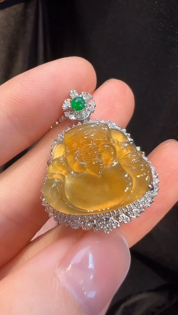 吊坠(不含链)18K金镶嵌翡翠L6吊坠