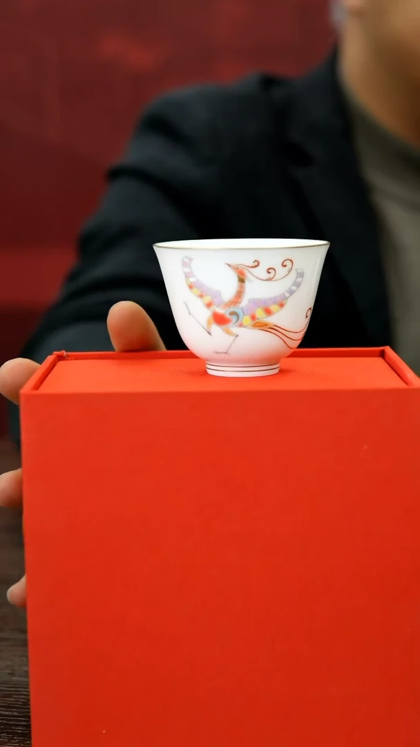 【闪购商品】040函夏非遗御彩凤纹画片主人杯