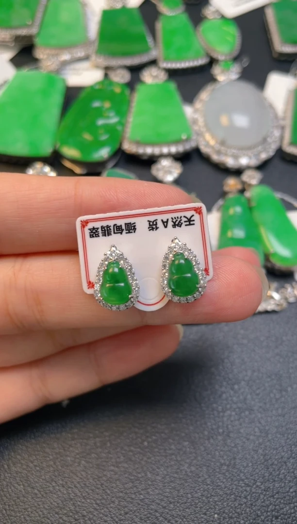 吊坠(不含链)银S925镶嵌翡翠吊坠