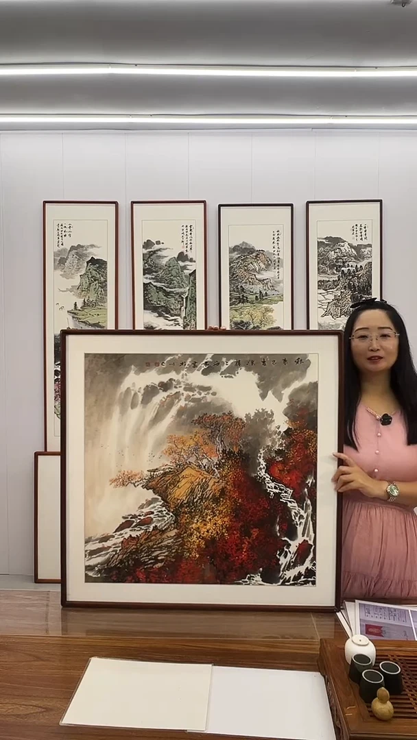 国画董海君   50*50  山水 春来已在西楼上