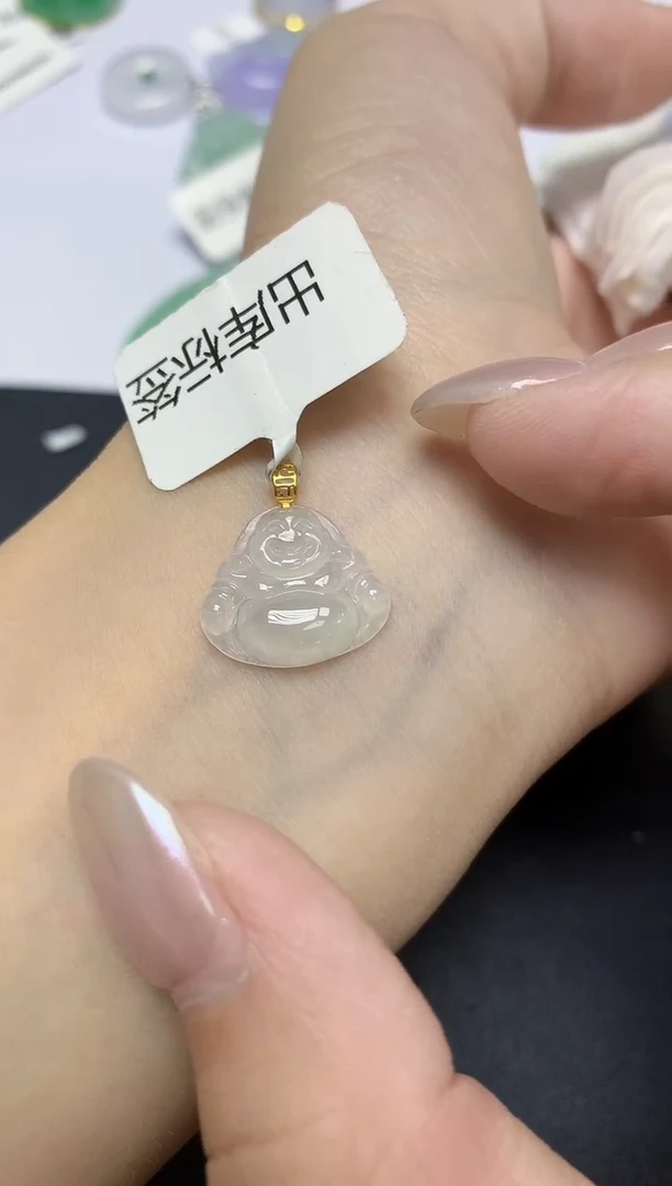 翡翠18K金镶嵌颈饰天然缅甸翡翠A货百元以上9元证书费自理