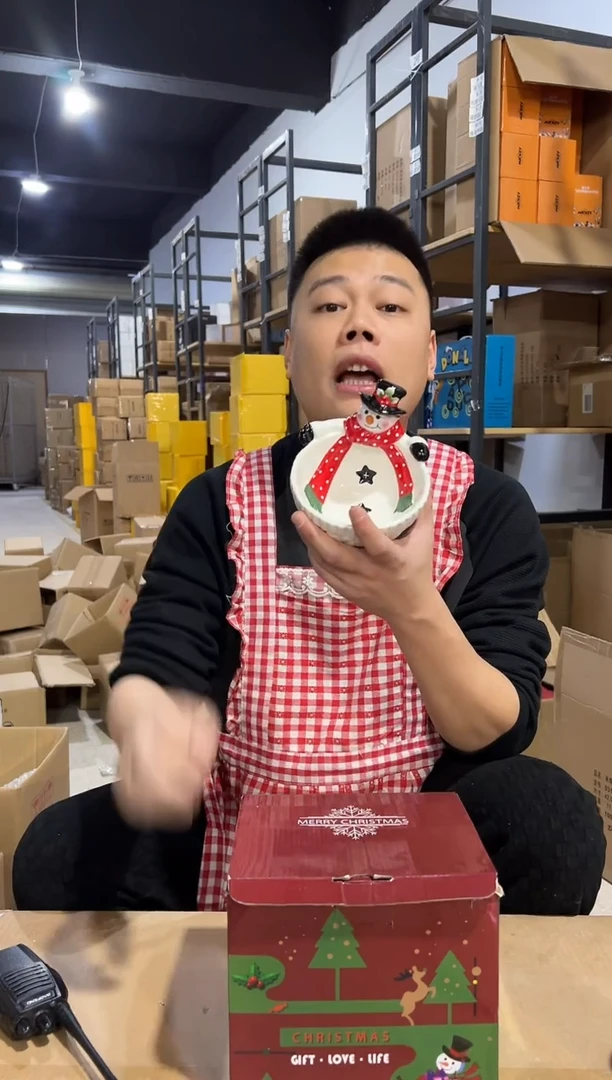 【闪购商品】杯陶瓷原盒雪人碗