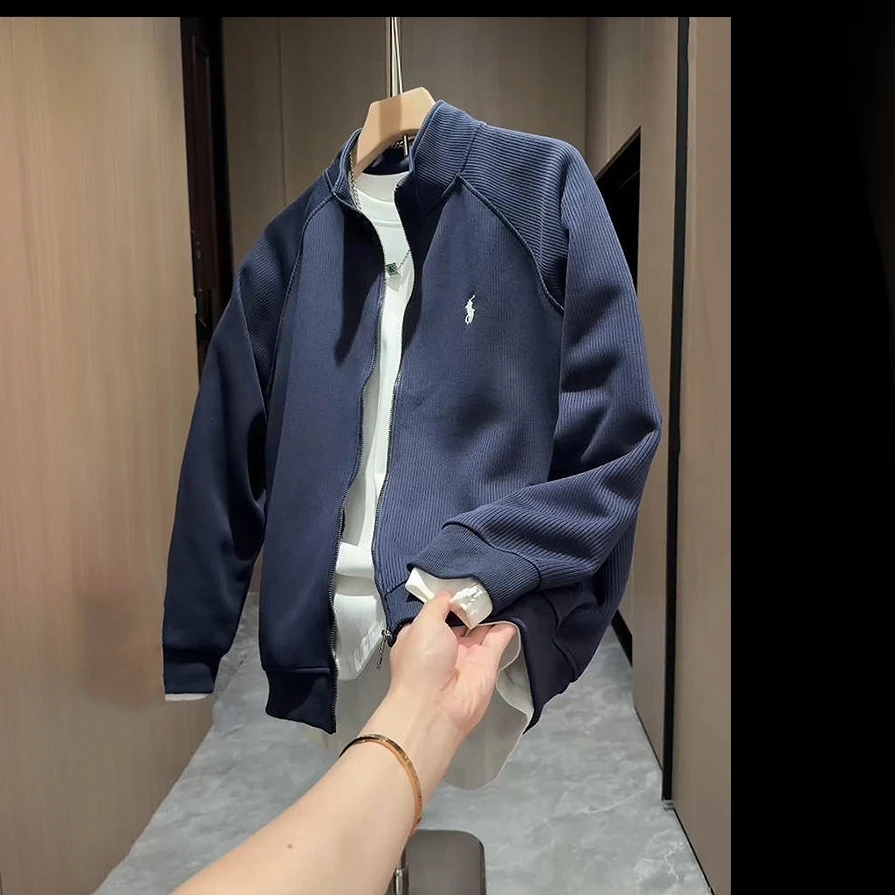 Pepp2025秋冬新款潮牌拉链开衫卫衣男士轻奢痞帅时尚百搭休闲外套