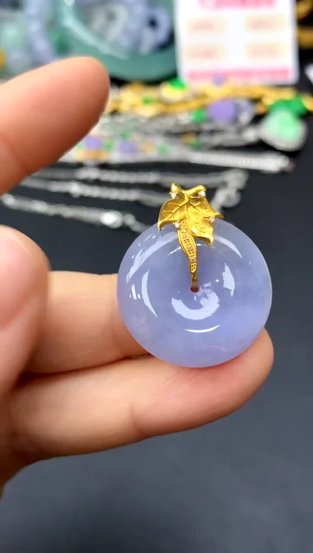 颈饰18K金镶嵌翡翠162-中国好珍宝