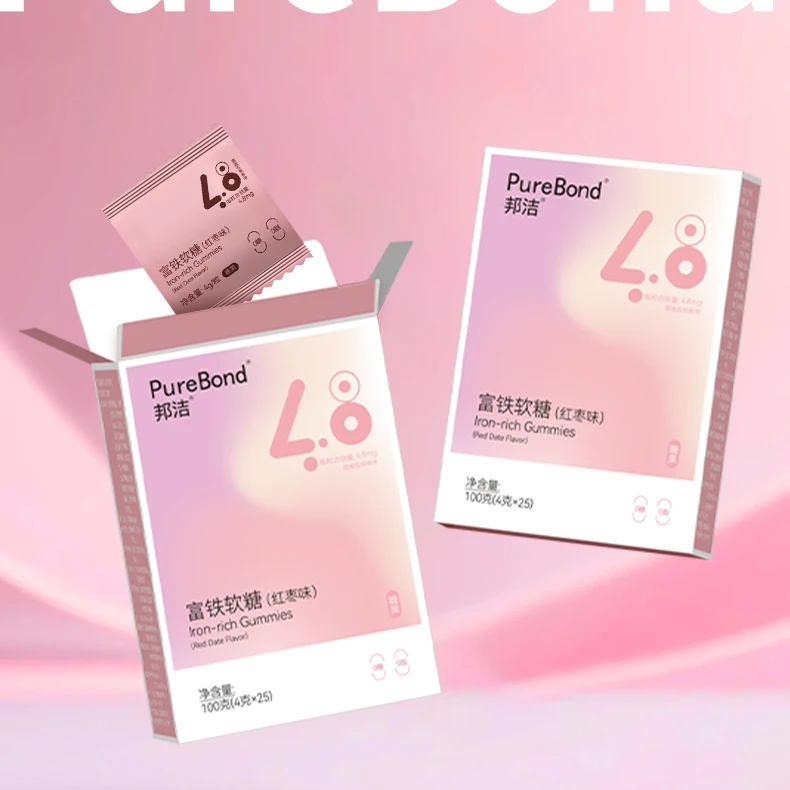 邦洁红枣富铁软糖女生姨妈营养每颗含铁4.8mg健康必备元气小零食