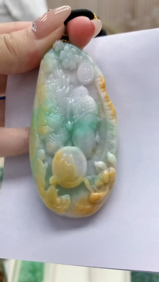 定制翡翠未镶嵌5060jw-毛货挂件63