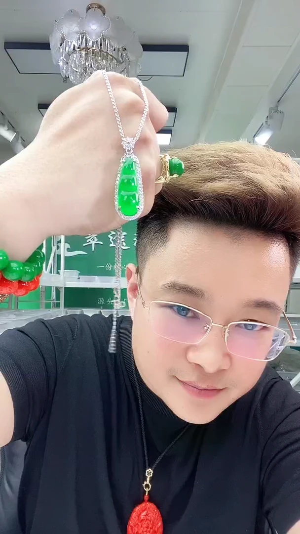 翡翠银S925镶嵌颈饰D378吊坠