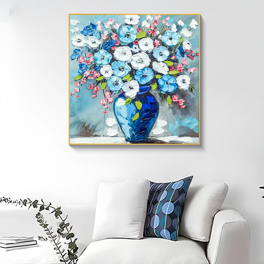 平安花北欧风玄关挂画简约现代客厅装饰画餐桌艺术花瓶8080