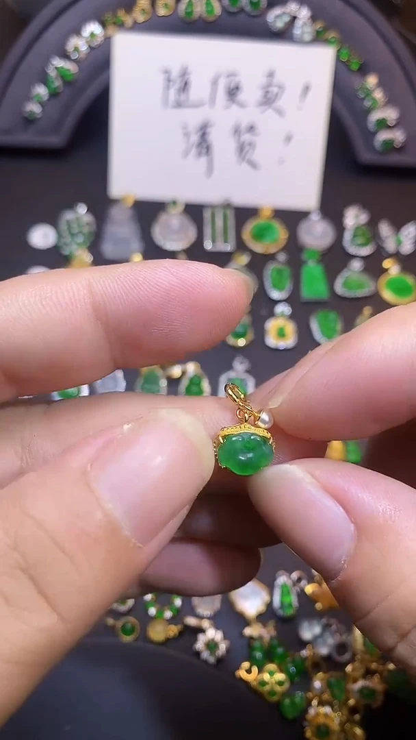 吊坠(不含链)银S925镶嵌翡翠1