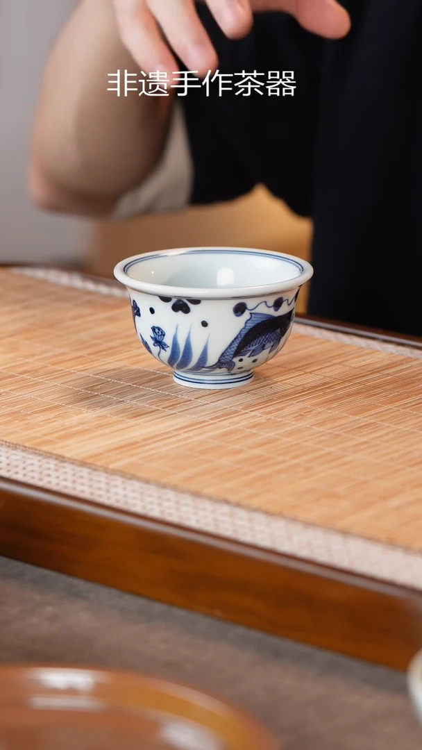 手绘青花茶杯高温瓷