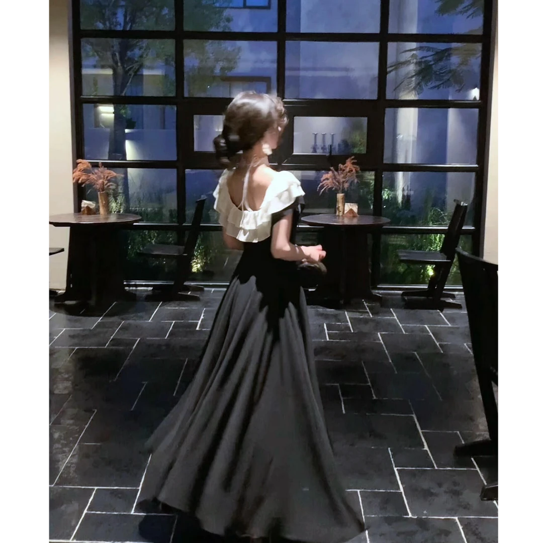 MARIE.COCO法式温柔风气质连衣裙子女夏季2025新款小个子收腰长裙