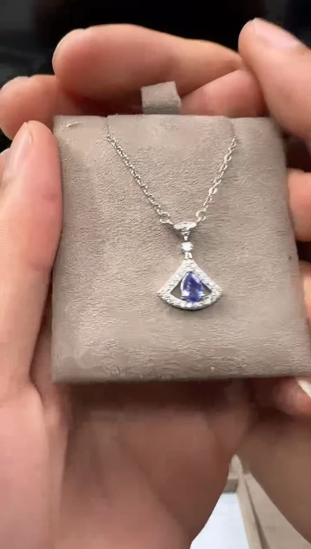 银S925镶嵌吊坠(不含链)坦桑石坦桑石项链 多样性发一