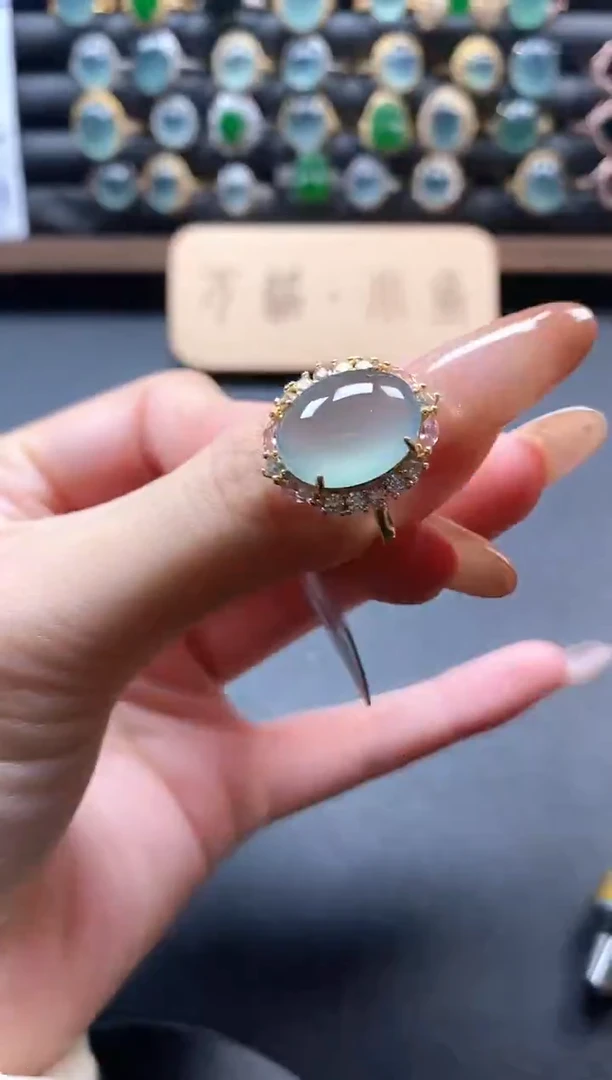 银S925镶嵌戒指翡翠51511