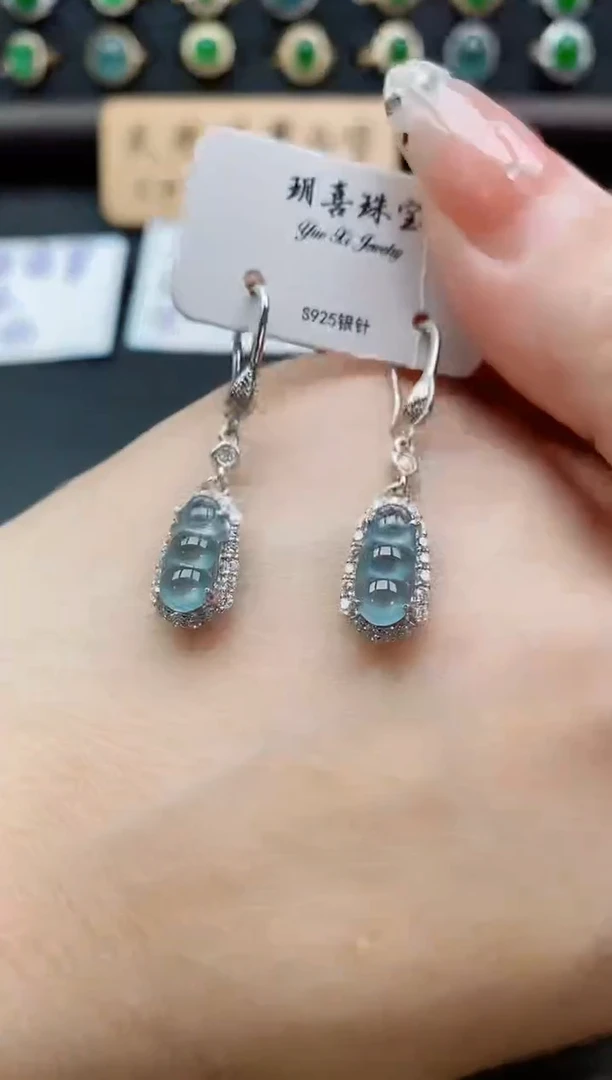 银S925镶嵌戒指翡翠1