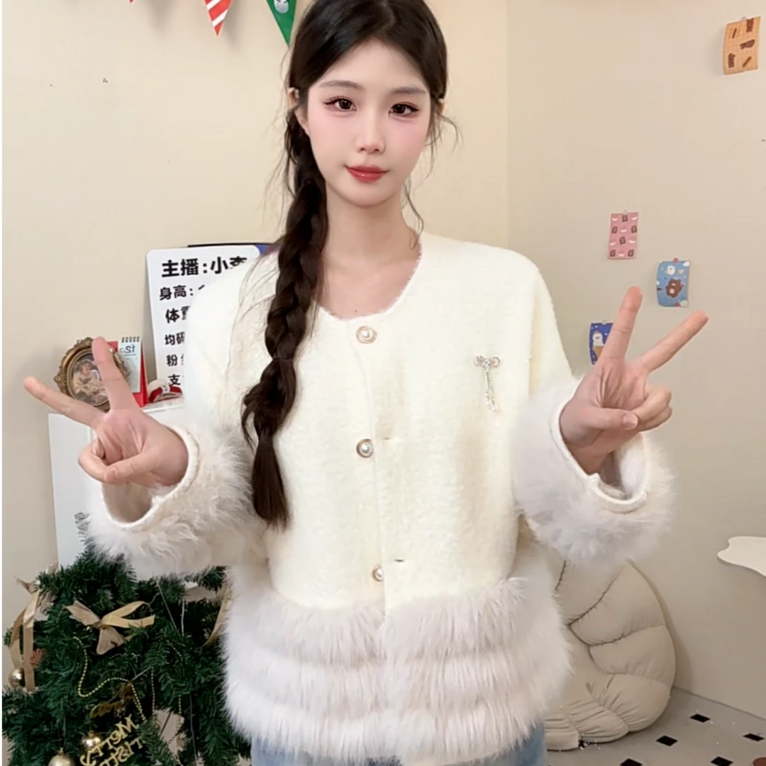 【1-32号】小香风外套女新款法式名媛显瘦高贵针织时尚百搭气质