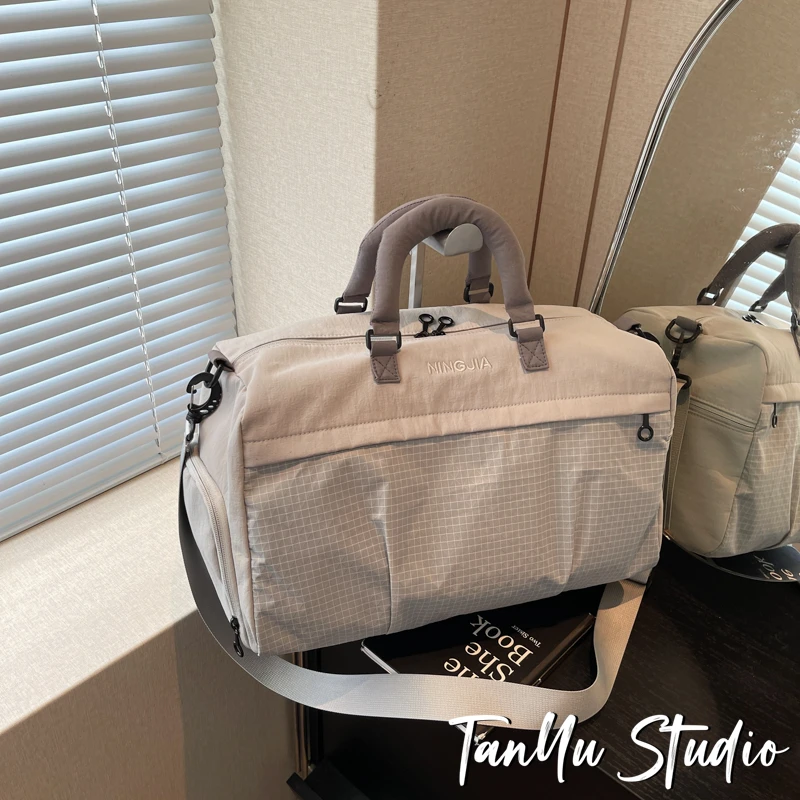 探屿大容量短途旅行包防水轻便干湿分离运动健身包手提行李收纳包