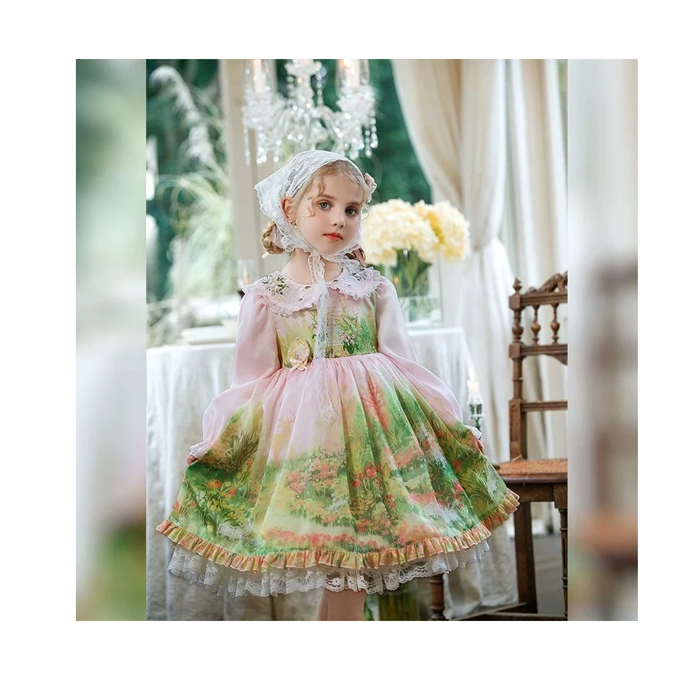 【新疆包邮】春季新款莫奈花园公主裙F516