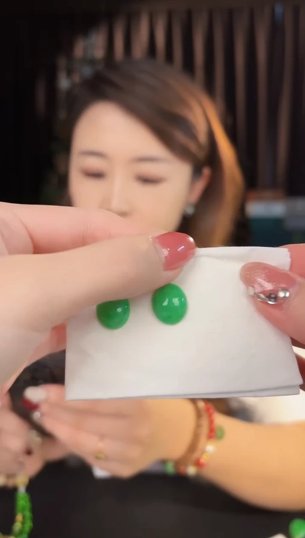 【闪购商品】翡翠耳饰18K金镶嵌缅料A货/支持复检/一件