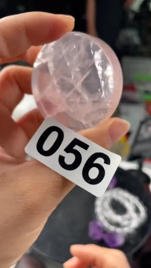 未镶嵌水晶大型摆件（非配饰）粉水晶镯心多样性发其一056