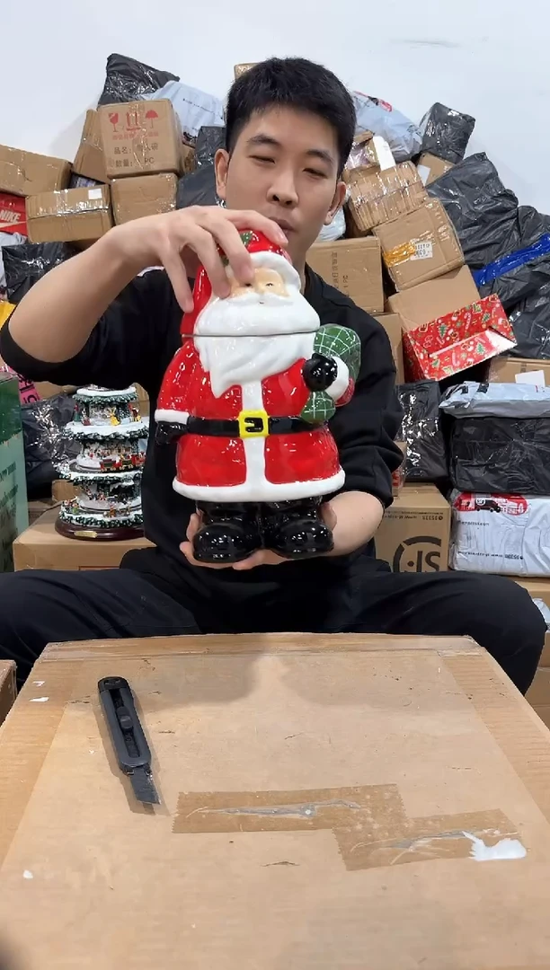 瓷片B款圣诞老人全身罐