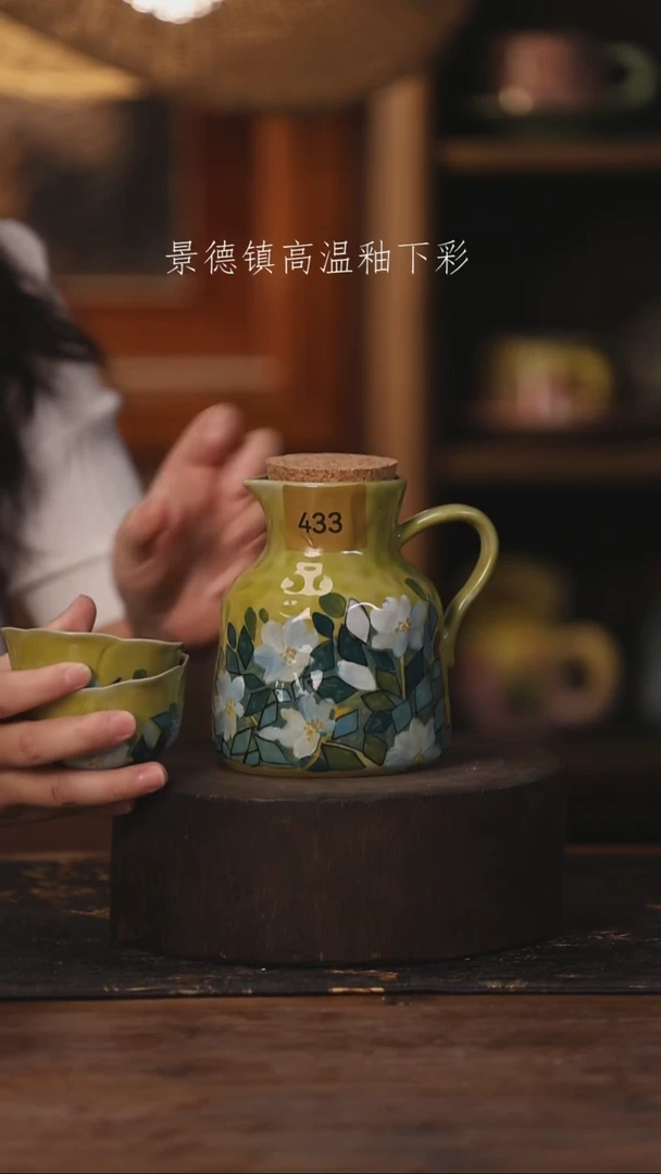 陶瓷景德镇高温釉下手绘陶瓷433