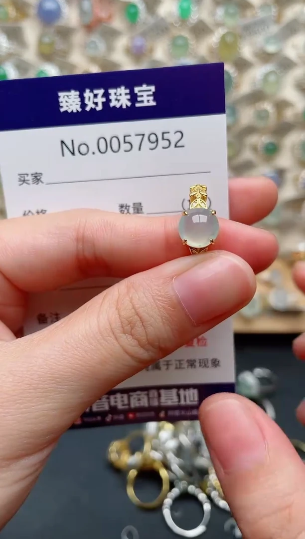 翡翠戒指银S925镶嵌.